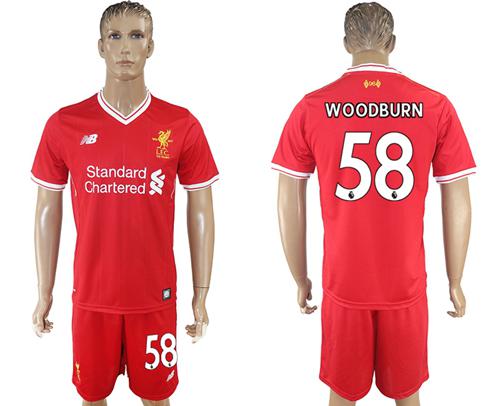 Liverpool #58 Woodburn Red Home Soccer Club Jersey - Click Image to Close